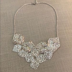 Silver tone filigree necklace